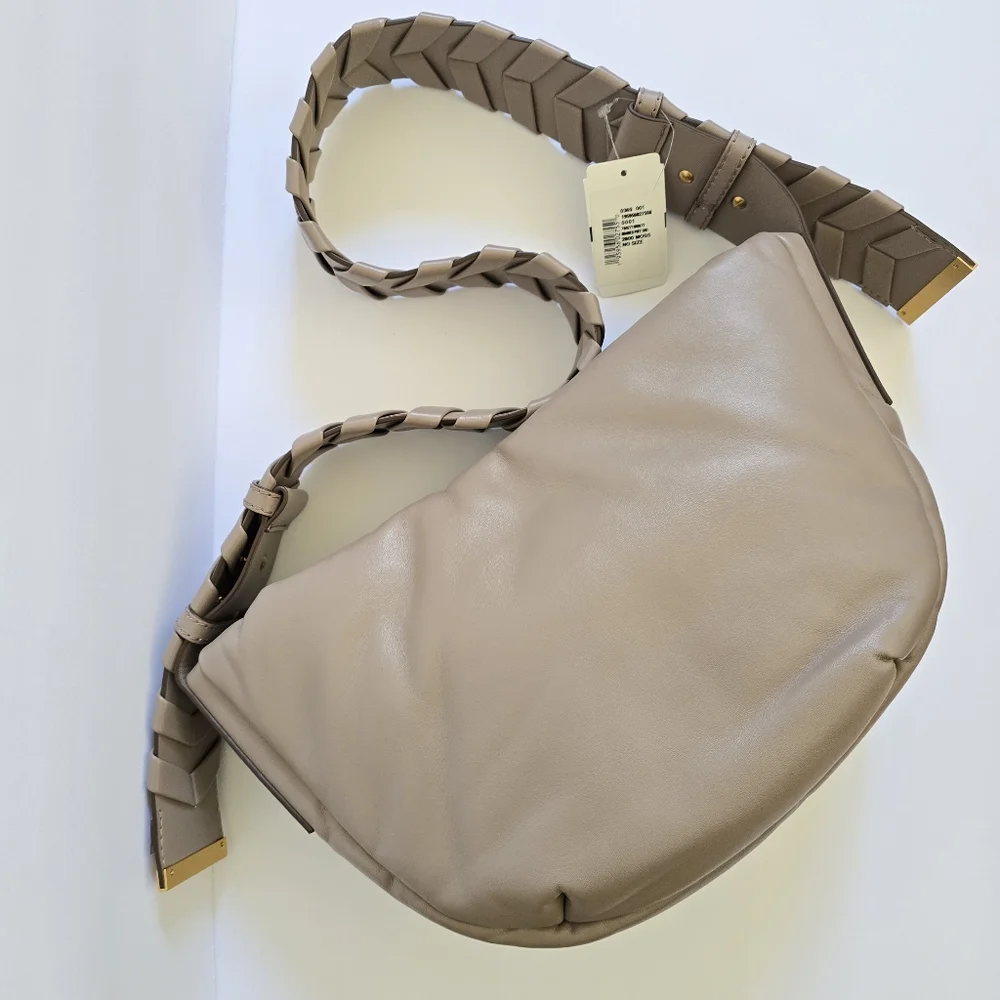 Stella McCartney Braided Puff Shoulder Bag Moss Tan - Picture 2 of 15